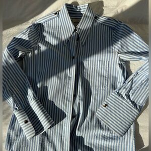 Oversized chic cuff Khaite blue stripe button down